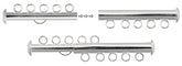 Tube Clasp – 5-Strand – Silver (1pc), NF/LF